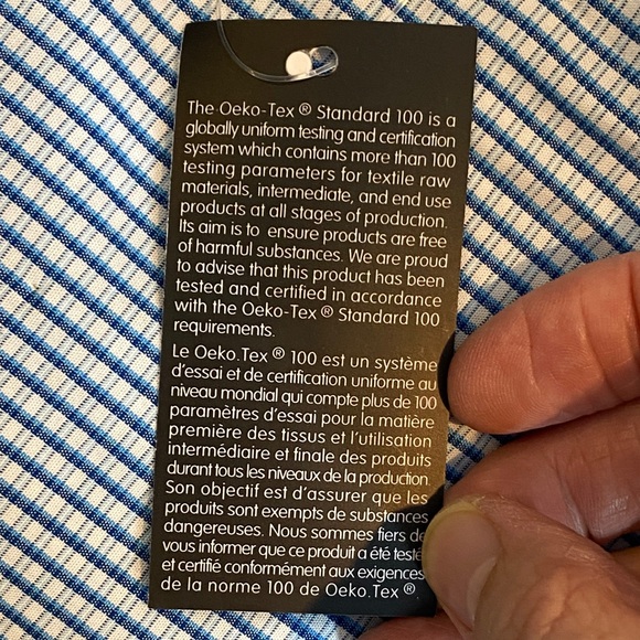 Calvin Klein Blue Gingham Cotton Dress Shirt Business 17.5 32/33 - Picture 13 of 16